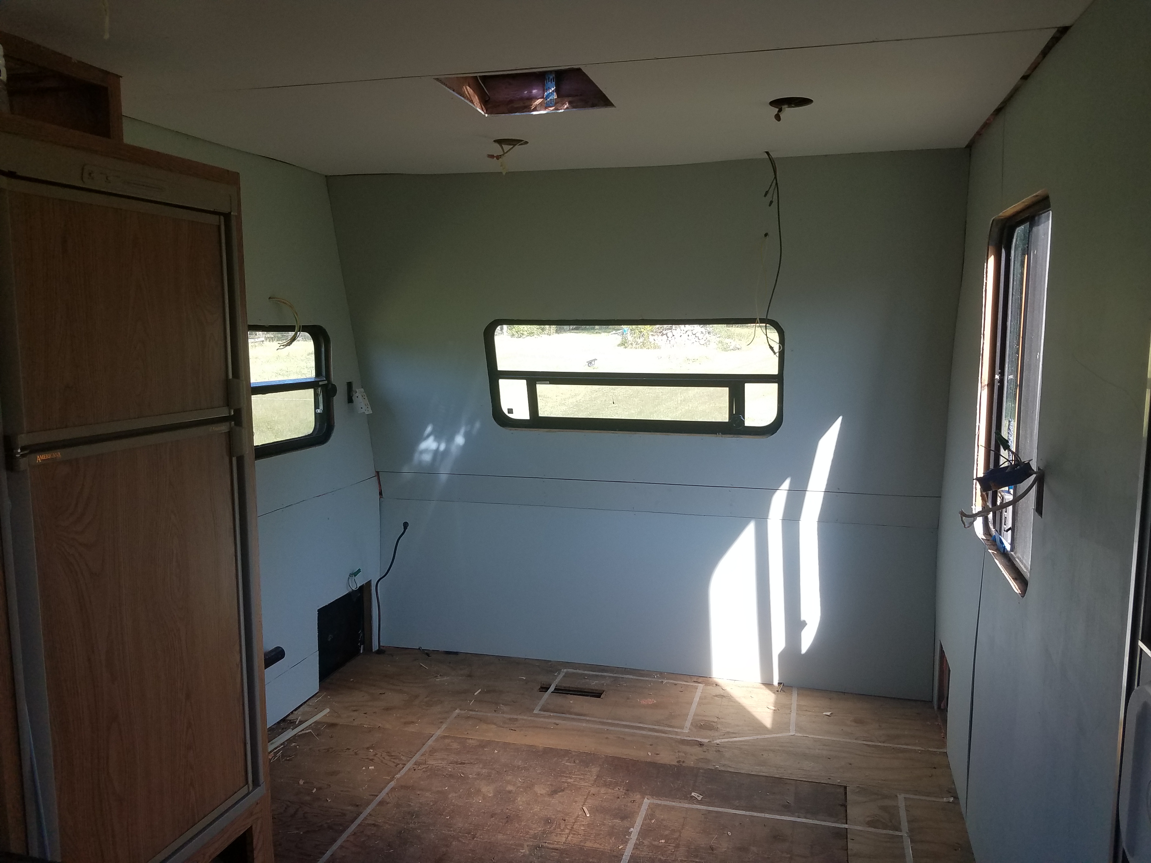 Fully paneled kitchen in the travel trailer